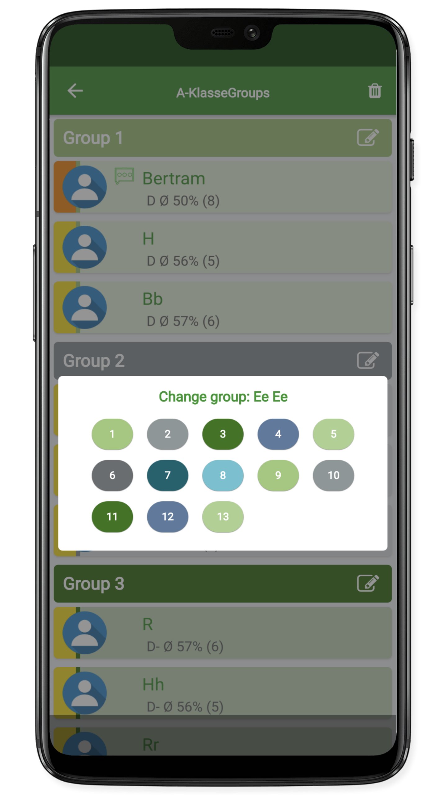students switching groups